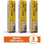 Petlook Kedi Tüy Dökümü Engelleyici Biotin Kedi Maltı, Kedi Vitamini, Kedi Ödülü 3'lü Ekonomik Set