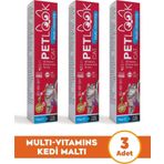 Petlook Multivitamin Kedi Maltı 115 GR, Kedi Malti, Kedi Ödülü ve Kedi Vitamini 3'lü Ekonomik Set
