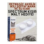 Petmagic Akrilik Beyaz Seramik Kaseli Kedi Mama Su Kabı-spectrum Kısır Kedi Malt Hediyeli!