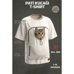 Petolojim Pati Kucağı Tshirt (Kanguru Keseli Kedi-Köpek Taşıma Kıyafeti) L/XL Beden Oversize