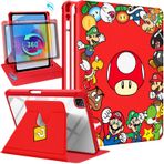 Petonist iPad Pro 12.9 için Sevimli Döndürme Kılıf - Kadınlar Kızlar Çocuklar Gençler Kız Gibi Kawaii Karikatür Komik Güzel Tasarım Koruyucu Kapak 360 Derece Dönen Stand iPad Pro Kılıfı için 12,9 inç,