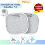Petpivot Koku Önleyici Otomatik Kedi Tuvaleti Kum Pedi 2 Adet - Gri