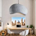 Petra Doğal Taş Efektli Modern Beton GRİ Avize Çap: 400MM
