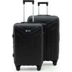 Petra Lüx 2'li Abs Valiz Seti Büyük & Orta - Siyah - Büyük+Orta