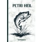 Petri Heil Geschenk: Liniertes Notizbuch A5 Angeln die Angler Geschenk Ideen für Angelfreunde das Angelbuch für Notizen praktisches Angel Notizheft als Fangbuch zum Selberschreiben ein Fisch Buch