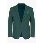 Petrol Yeşili Erkek Blazer Ceket – Esnek Comfort Kumaş, Slim Fit İtalyan Kesim Tek Düğmeli Model