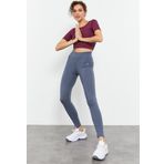 Petrol Yüksek Bel Toparlayıcı Slim Fit Dar Paça Kadın Tayt - 94011