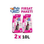 Pets Clean 2x10 lt Bebek Pudralı Kedi Kumu