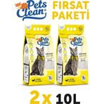 Pets Clean Natural Kokusuz 2x10 lt Kedi Kumu