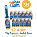 Pet's Clean Tüy Toplayıcı Yedek 12LI+APARAT 1 Adet - Mavi - Pembe
