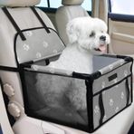 PetsHome Köpek araba koltuğu yükseltme köpek araba yükseltici koltuk, katlanabilir evcil hayvan araba koltuğu, 12 PVC tüplü, su geçirmez, nefes alabilen Oxford seyahat köpek araba koltuğu, küçük ve