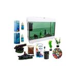 Petshop Akvaryum Set - Dekor - Bakım Malzemesi - Yapay Bitki - Yem - Filtre