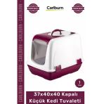 #Petshop Yavru Yetişkin Üstten Açılır Koku Giderici Şeffaf Kapılı 37X40x40 Kapalı Küçük Kedi Tuvaleti