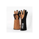 Petsuit Kedi Tutma Yakalama Eldiveni - 45 CM - 3 Parmak Rahat Kullanım - 3 Katmanlı Siyah/Taba