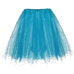 Petticoat Underskirt Kadınlar için Yetişkin Artı Boyutu Etek Burlesque Etek Gelinlik Underskirt Tutu Parti Etekler, mavi (Sky Blue), One Size