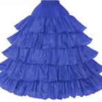 Petticoats Halka Etek Rockabilly Fırfırlı A Şekilli Uzun Vintage Gelinlik Siyah Beyaz Kırmızı 5 Kat 4 Lastik, Kraliyet Mavisi, L-XL