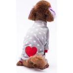 Pettrend Mini Kalpler Yumuşak Polar Tulum Kedi Köpek Tulumu Kedi Köpek Kıyafeti Kedi Köpek Elbisesi