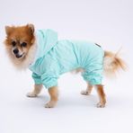 Pettrend Mint Kürklü Tulum Yağmurluk Küçük Irk Yağmurluk Köpek Kıyafeti Köpek Yağmurluğu L