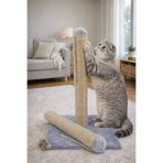 Pettrend Yedekli Gri Kedi Tırmalama Tahtası Yedek Borulu-42Cm