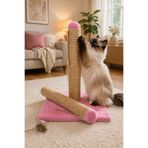 Pettrend Yedekli Pembe Kedi Tırmalama Tahtası Yedek Borulu-42Cm
