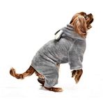 Petza Küçük ve Orta Irk Köpek Pijama Polar Tulum - Yumbo Gri - Köpek Kıyafeti, S