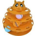 Petzoom Kedi Başlıklı 3 Katlı Kedi Oyuncağı Turuncu