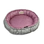 Petzz Sunflower Çift Taraflı Peluş Gri Pembe 85 cm Kedi ve Köpek Yatağı