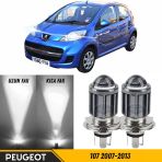 Peugeot 107 2007-2013 Uyumlu Mercekli Far Ampulü Led Xenon Beyaz Renk Far Şimşek Etkili Csp Led Lamba Uzun Kısa 2 Adet Takım