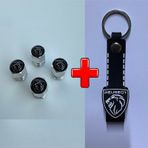 Peugeot 2008 İle Uyumlu Logolu Alüminyum Sibop Kapağı Ve Silikon Anahtarlık