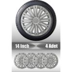 Peugeot 205 206 207 208 14" Inç Uyumlu 4 Adet 1 Takım Gri Kırılmaz Esnek Jant Kapağı 022 - Universal