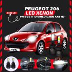Peugeot 206 1996-2011 Uzun Far Uyumlu Şimşek Etkili Led Xenon Light Series H7