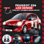 Peugeot 206 1996-2011 Uzun Far Uyumlu Şimşek Etkili Led Xenon Pro Series H7