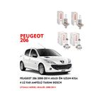 PEUGEOT 206 2000-2014 ARASI ÖN UZUN-KISA 4 LÜ FAR AMPÜLÜ TAKIMI BOSCH