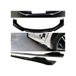 Peugeot 206+ 2009-2013 Siyah Şeritli Renkli Ön Lip Ve Yan Marşpiyel Seti