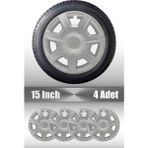 Peugeot 206 207 208 15" Inç Uyumlu 4 Adet 1 Takım Gri Kırılmaz Esnek Jant Kapağı 025 - Universal