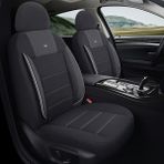 Peugeot 206 Araçlara Uyumlu Oto Koltuk Kılıfı Seti - Violet Serisi Siyah/Beyaz