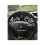Peugeot 206 Dikmeli Direksiyon Kılıfı Alkantara-karbon Kırmızı Yüzüklü