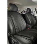 Peugeot 206 Lüx Deri OTO KOLTUK KILIFI Ön Arka Takım Set EXCLUSİVE SİYAH BEYAZ