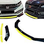 Peugeot 206 Uygun Universal Flaplı 4 Parça Lip Piano Black Sarı Dilli