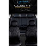 Peugeot 206 Uyumlu Deri Oto Koltuk Kılıfı Ön/arka Set Classy Seri Siyah