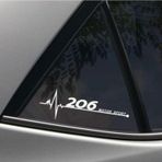 Peugeot 206 Yan Cam Sticker Oto Kapı Çıkartma 20cmx7cm