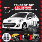 Peugeot 207 1996-2011 Uzun Far Uyumlu Şimşek Etkili Led Xenon Premium Series H1