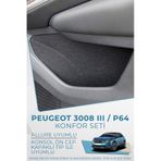 Peugeot 3008 Iıı / P64 Uyumlu Konfor Seti - Araç İçi Eşya Ceplerine Özel Kumaş Kaplama Allure / Kapaklı Cep
