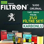Peugeot 301 1.2 Vti benzinli Mann Filtron Filtre Bakım Seti