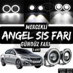 Peugeot 301 2012-2021 Uyumlu Universal Mercekli Angel Sis Fari Metal Su Gecirmez 76 Mm Beyaz Halkali Gunduz Fari Angel Eyes 2 Adet