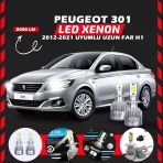 Peugeot 301 2012-2021 Uzun Far Uyumlu Şimşek Etkili Led Xenon Performance Series H1