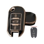 Peugeot 301 Citroen C-Elysee Uyumlu Anahtar Kumanda Kılıfı Kabı Gold - Siyah