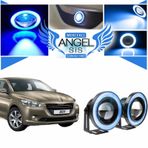 Peugeot 301 Uyumlu, Universal Mercekli Led Angel Sis Farı, 76mm Buz Mavi Renk
