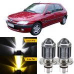 Peugeot 306 1993-2002 Uyumlu Mercekli Far Ampulü Led Xenon Çift Renk Sarı-Beyaz Far Şimşek Etkili Csp Led Lamba Uzun Kısa 2 Adet Takım