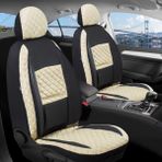 Peugeot 307 Deri Detaylı Oto Koltuk Kılıfı Ön Arka Set Siyah Bej Alpine Model Şhn - Siyah - Bej
